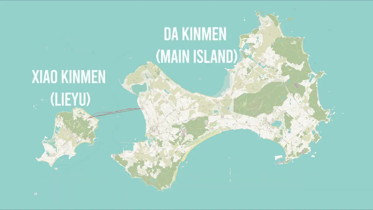 Map of Kinmen Island with Da and Xiao Kinmen