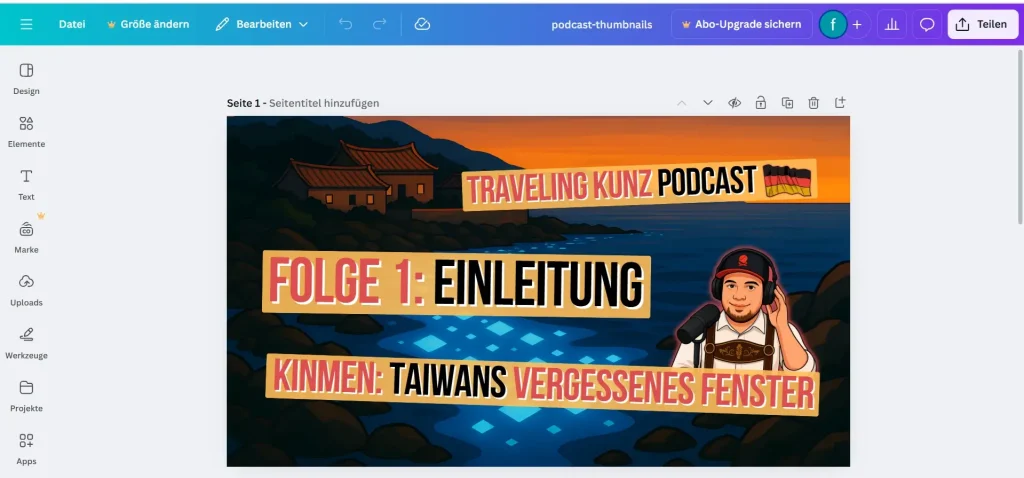 Using Canva for art work of your podcast helps you to get started