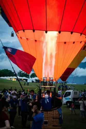 Starting a Hot Air Balloon in Taitung, Taiwan